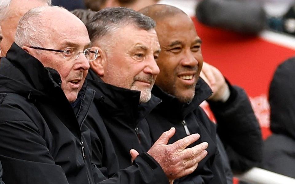 Eriksson sat next to Liverpool legends John Aldridge and John Barnes