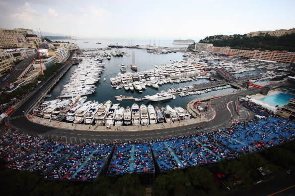 Sebastian Vettel of Germany and Red Bull Racing drives during practice for the Monaco Formula One Grand Prix at the Monte Carlo Circuit on May 24, 2012 in Monte Carlo, Monaco. (Photo by Mark Thompson/Getty Images)