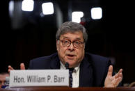 William Barr testifies at the start of the U.S. Senate Judiciary Committee confirmation hearing on his nomination to be attorney general of the United States on Capitol Hill in Washington, U.S., January 15, 2019. REUTERS/Kevin Lamarque