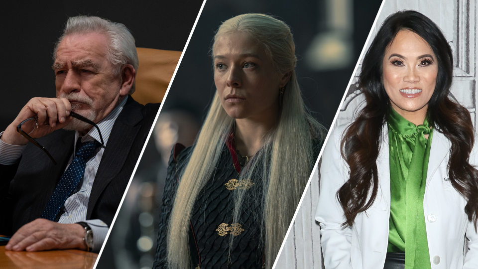 From left to right: Brian Cox in Succession, Emma D&#39;Arcy in House of the Dragon and Dr. Sandra Lee (Photos courtesy of WarnerMedia)