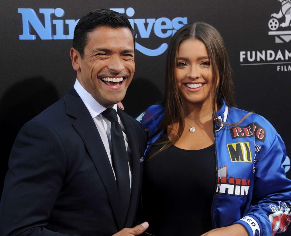 Mark Consuelos and daughter Lola Grace Consuelos arrive at the premiere of EuropaCorp's "Nine Lives" at TCL Chinese Theatre on August 1, 2016 in Hollywood, California