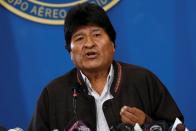 Bolivia's President Evo Morales addresses the media in El Alto