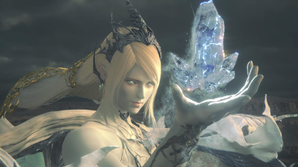 Final Fantasy 16 character holding a gem