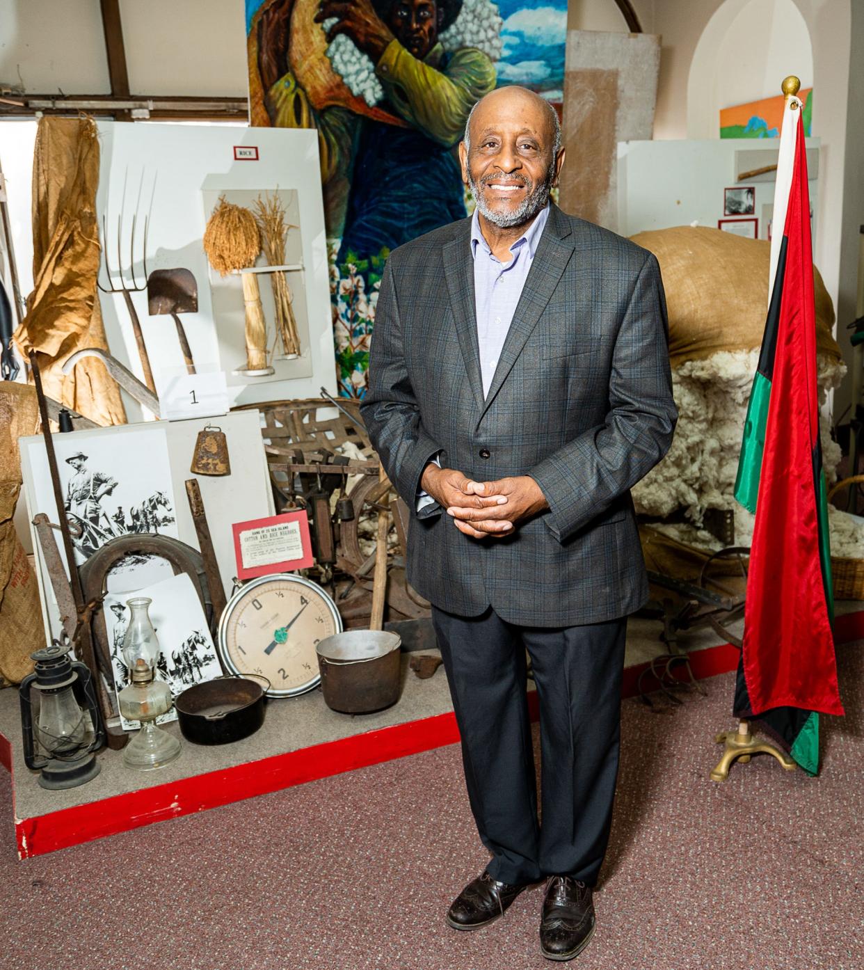 Executive Director of the Wisconsin Black Historical Society Clayborn Benson poses for a portrait inside the society's museum on April 29, 2023 in Milwaukee.