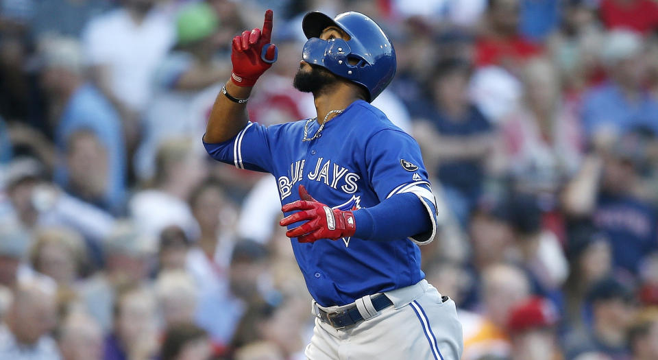 Teoscar Hernandez’s ‘OCA’ nickname is pretty sweet. (AP Photo/Michael Dwyer)