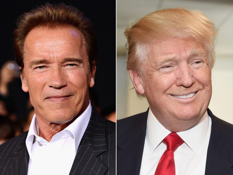 Arnold Schwarzenegger (left) and Donald Trump