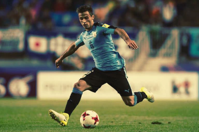 Marcelo Saracchi, con la camiseta de Uruguay