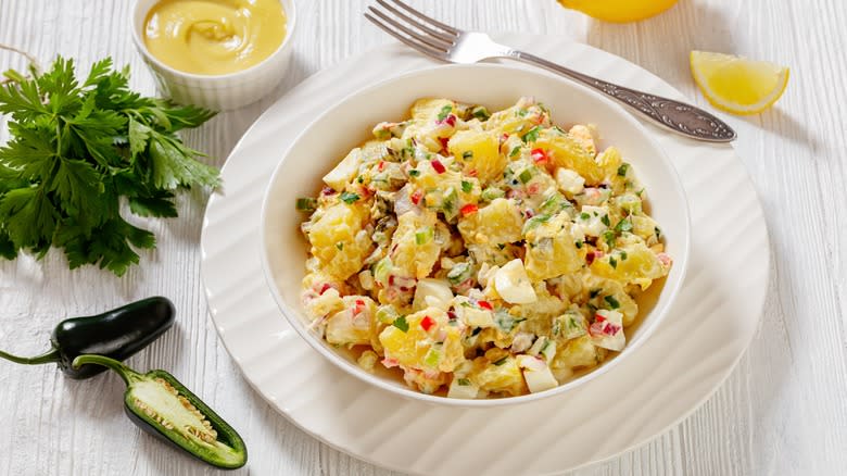 Colorful Southern-style potato salad