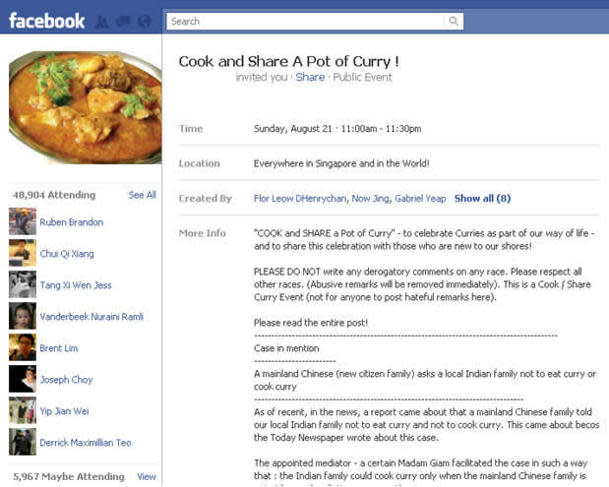 The law minister says that the ‘curry case’ took place almost seven years ago. (Facebook screengrab)