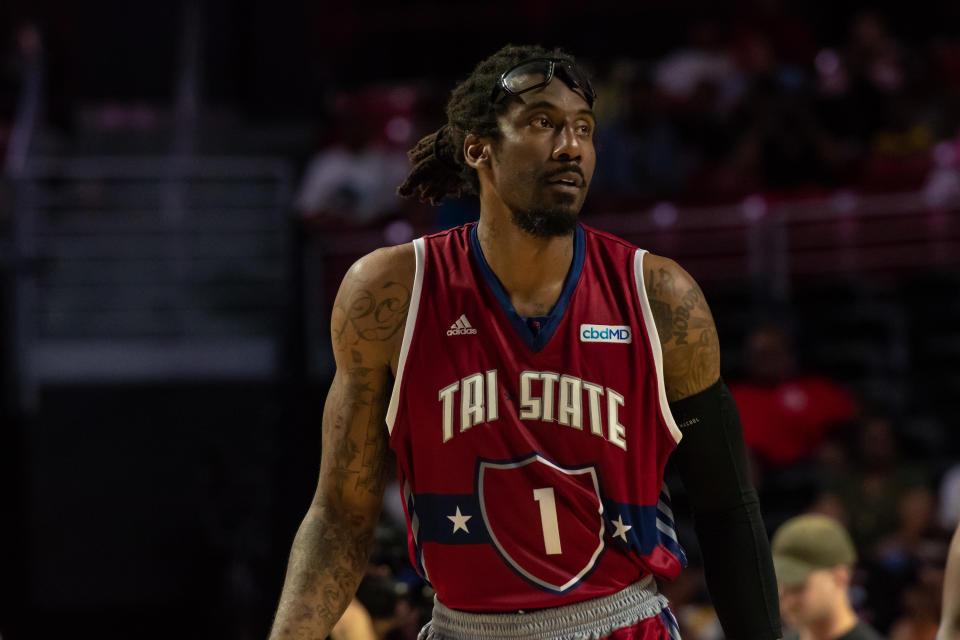 PHILADELPHIA, PA - JUNE 30: TriState player Amar'e Stoudemire (1) during the BIG3 basketball game between Power and Tri-State on June 30, 2019 at Liacouras Center in Philadelphia, PA (Photo by John Jones/Icon Sportswire via Getty Images)