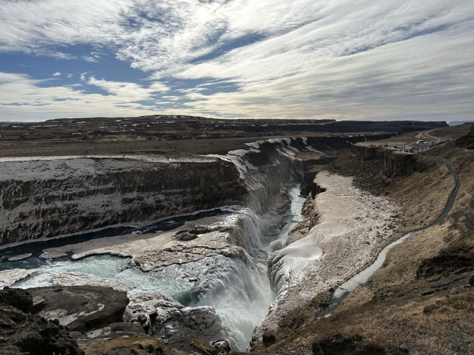 The Gullfoss Waterfall, a highlight of the Golden Circle tour.<br>Credit: Julia Webb for ITK