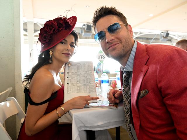 Sofia Pernas and Justin Hartley at the 2023 Kentucky Derby.