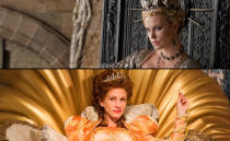 <a href="http://movies.yahoo.com/movie/snow-white-and-the-huntsman/" data-ylk="slk:&quot;Snow White and the Huntsman&quot;" class="link ">"Snow White and the Huntsman"</a> (June 1, 2012)<br><br><b>Synopsis:</b> Snow White is the only person in the land fairer than the Evil Queen, who is out to destroy her. But what the wicked ruler never imagined is that the young woman threatening her reign has been training in the art of war with the huntsman who was dispatched to kill her.<br><b>Score on Rotten Tomatoes:</b> 46%<br><b>U.S. box office:</b> TBD<br><br><a href="http://movies.yahoo.com/movie/mirror-mirror-2012/" data-ylk="slk:&quot;Mirror Mirror&quot;" class="link ">"Mirror Mirror"</a> (March 30, 2012)<br><br><b>Synopsis:</b> Snow White is a princess in exile, and the Evil Queen rules her captured kingdom. Seven courageous rebel dwarfs join forces with Snow White as she fights to reclaim her birthright and win her Prince.<br><b>Score on Rotten Tomatoes:</b> 50%<br><b>U.S. box office:</b> $63m