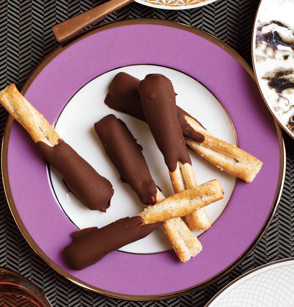 Peanut Butter and Chocolate Dipped Pretzels