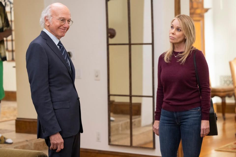 <p>HBO</p> Larry David and Cheryl Hines on 