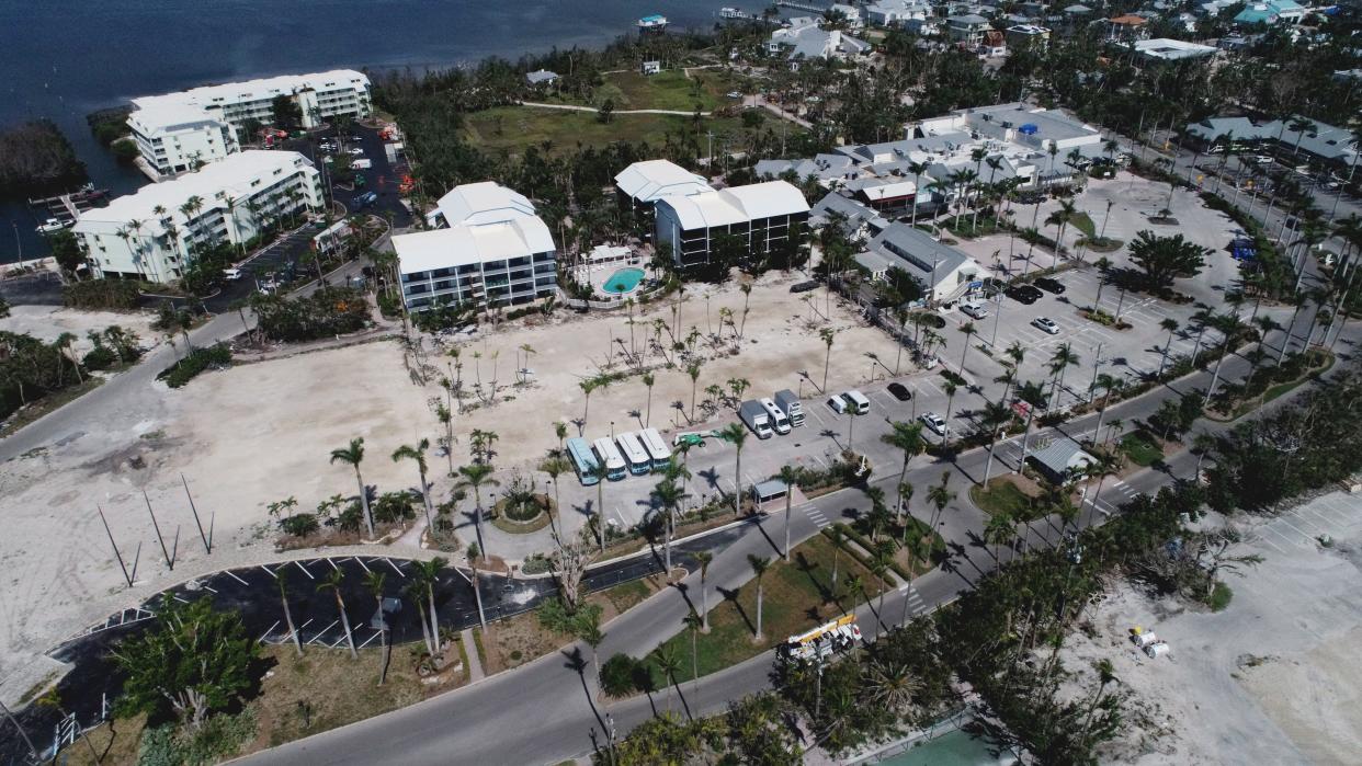 Owners of the South Seas Island Resort in Captiva hope a change in height requirements would help them survive storm surge and a rise in sea levels. This aerial view of the resort was taken June 13, 2023.