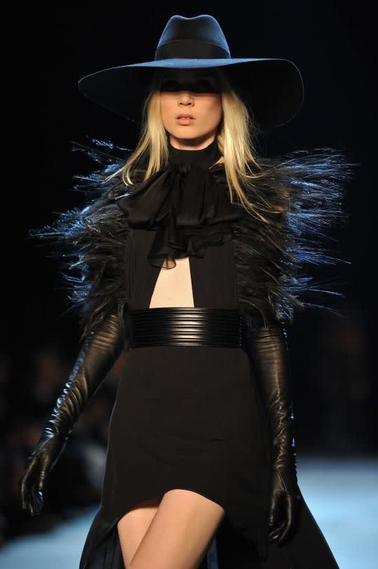 A look from Saint Laurent’s first collection for Saint Laurent. Photo: Getty Images