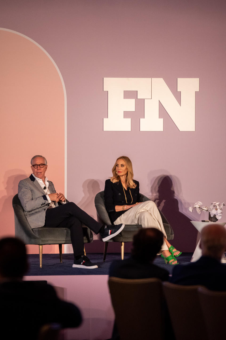 Tommy and Dee Hilfiger at the FN CEO Summit 2023 held at The Ritz-Carlton South Beach on April 20, 2023 in Miami Beach, Florida. - Credit: Justin Namon for Footwear News