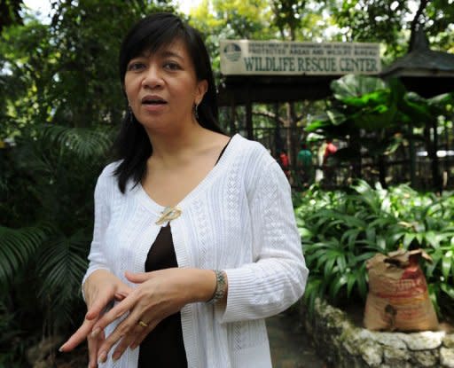 Theresa Mundita Lim, head of the Philippine government's protected areas and wildlife bureau. Lim says that massive habitat loss compounds the problem, with one-fifth of the country's major fauna species disappearing within 20 years time if nothing is done