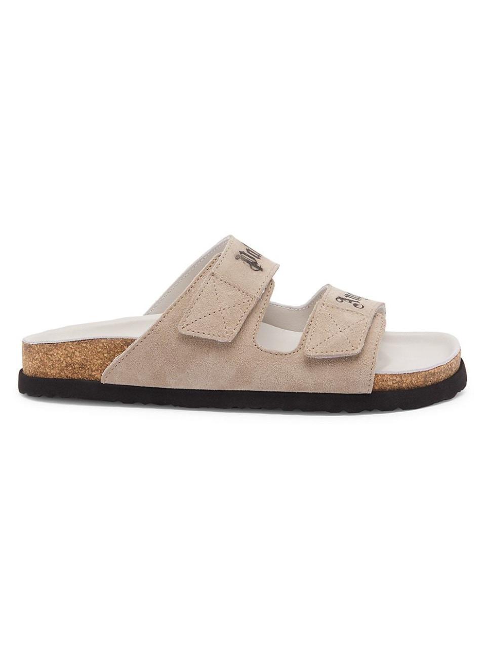 Logo Suede Double-Strap Sandals