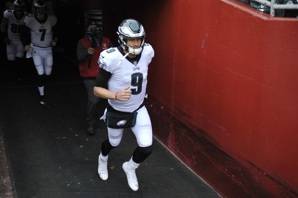 Quarterback Nick Foles (9) will be one of the biggest names on the free-agent market. (AP)