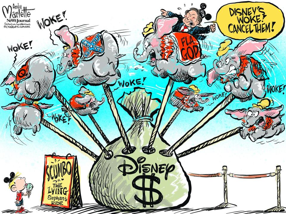 Florida cartoon: Flying high on hating Disney