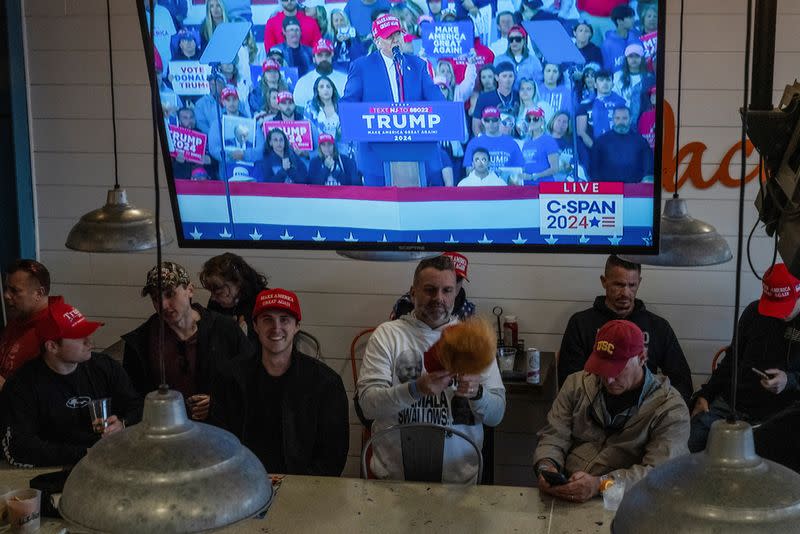 Campaign rally for former U.S. President and Republican presidential candidate Trump, in Wildwood