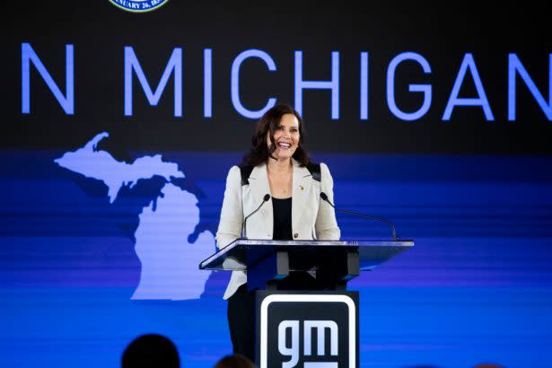 Michigan Gov. Gretchen Whitmer vetoed “opportunity scholarship” legislation last fall. She won’t have that option again if this year’s indirect initiative succeeds. (Bill Pugliano / Getty Images)