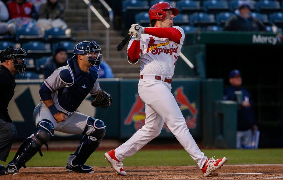 Chandler Redmond, of the Springfield Cardinals, hit four home runs in a single game.