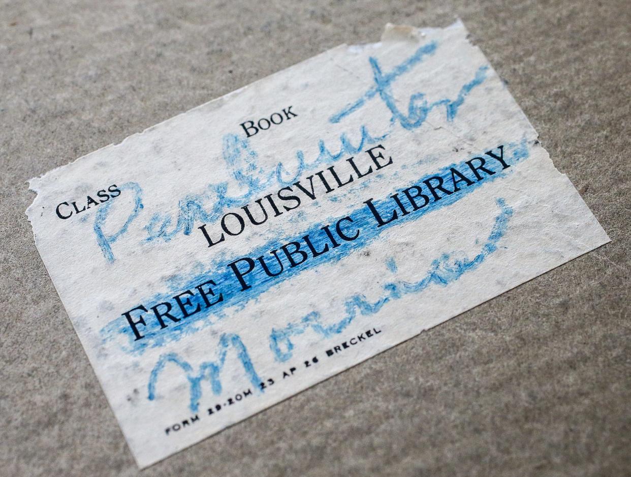 One of two books checked out of the Louisville Free Public Library nearly a century ago by the family of Michael and Mark Perelmuter