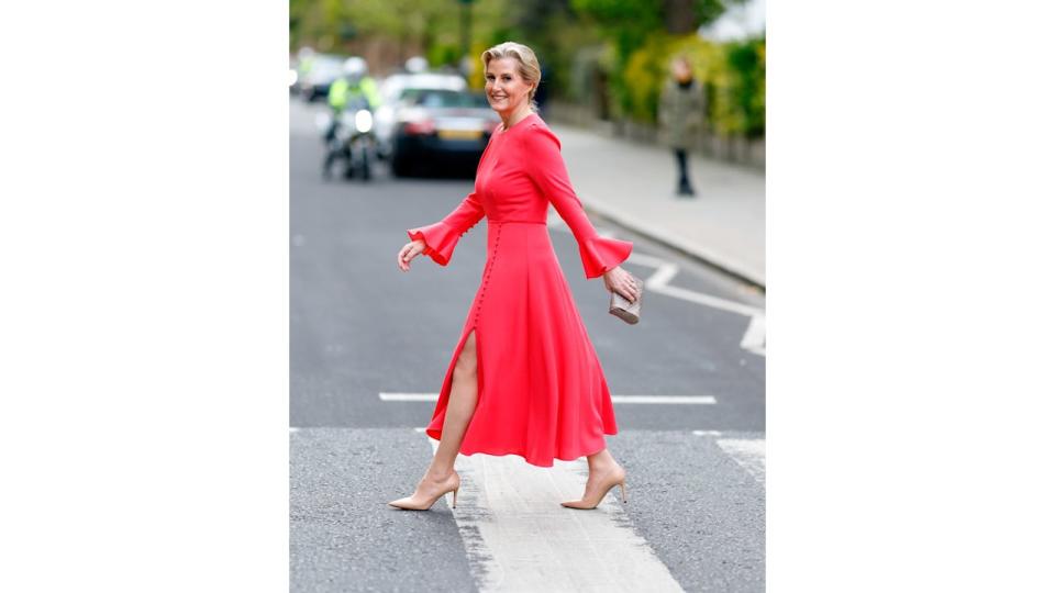 Sophie, Duchess of Edinburgh (Global Ambassador for the International Agency for the Prevention of Blindness) walks across the iconic Abbey Road Zebra Crossing