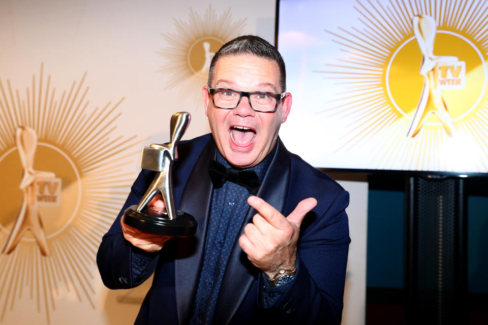 GOLD COAST, AUSTRALIA - JUNE 30: Gary Mehigan poses with the Logie Award for Most Popular Reality Show during the 61st Annual TV WEEK Logie Awards at The Star Gold Coast on June 30, 2019 on the Gold Coast, Australia. (Photo by Chris Hyde/Getty Images)