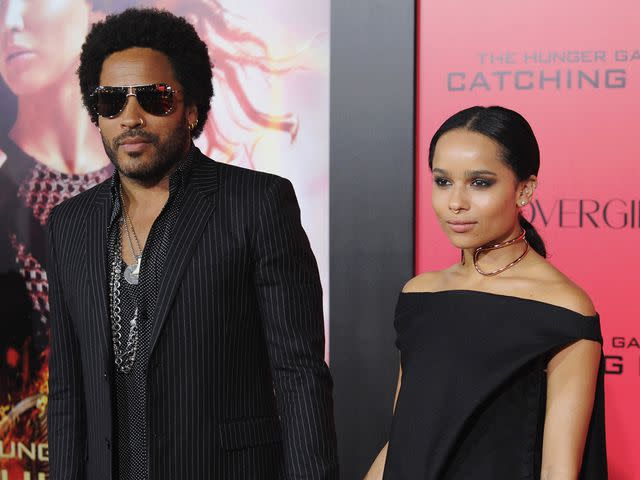 Jon Kopaloff/FilmMagic Lenny Kravitz and Zoe Kravitz arrive at the Los Angeles Premiere "The Hunger Games: Catching Fire" at Nokia Theatre L.A. Live on November 18, 2013 in Los Angeles, California.