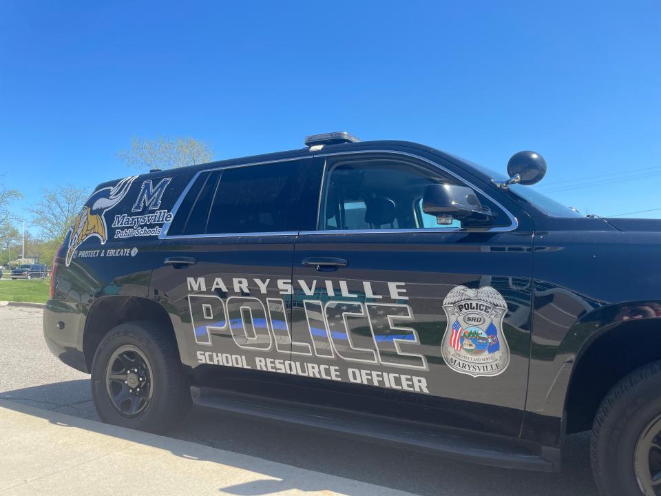 The Marysville school resource officer patrol car on May 2, 2024.