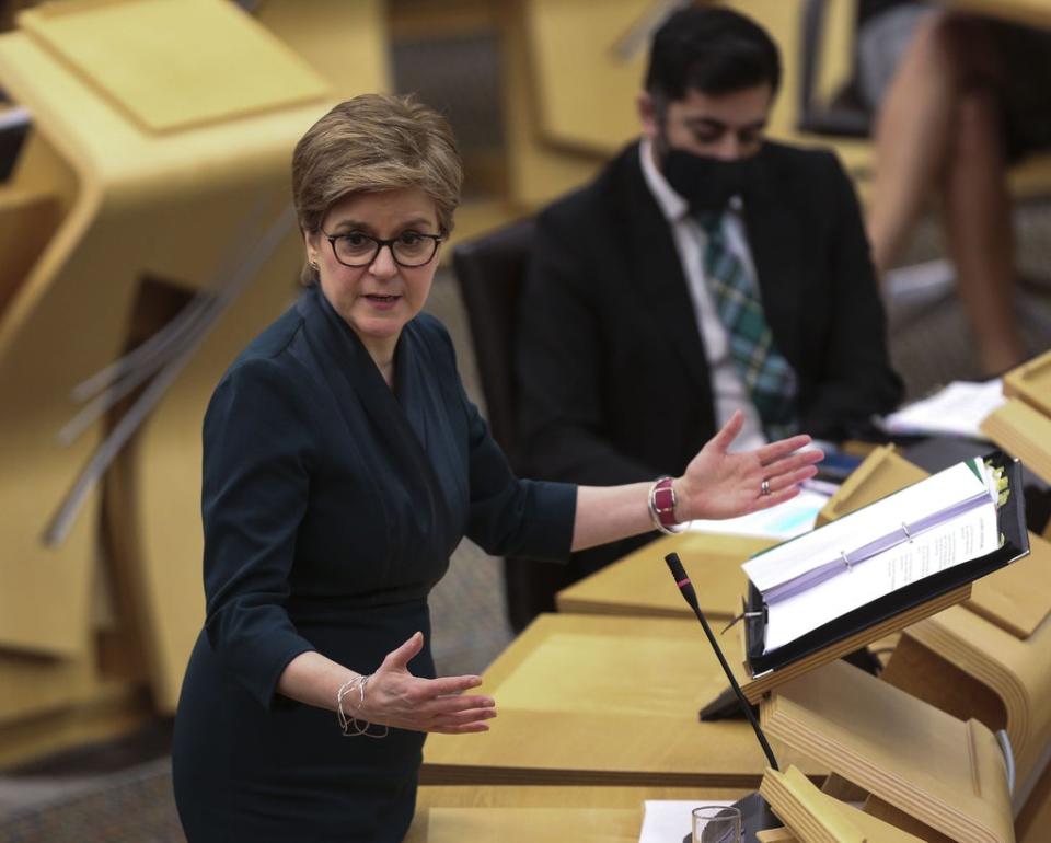 Nicola Sturgeon was pressed on the issue at First Minister’s Questions. (Fraser Bremner/Scottish Daily Mail/PA)