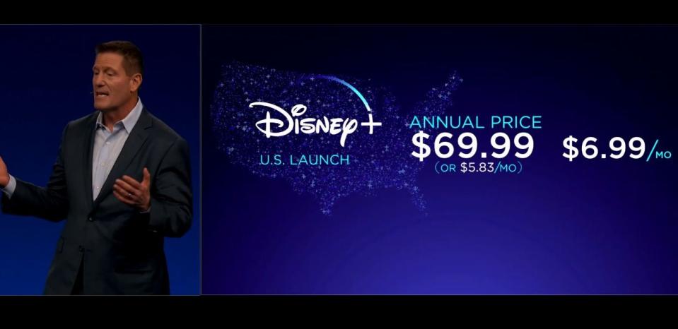 After spending more than an hour laying out all of the content coming toDisney+ and showing off its apps, Disney revealed what we came to find out:the price