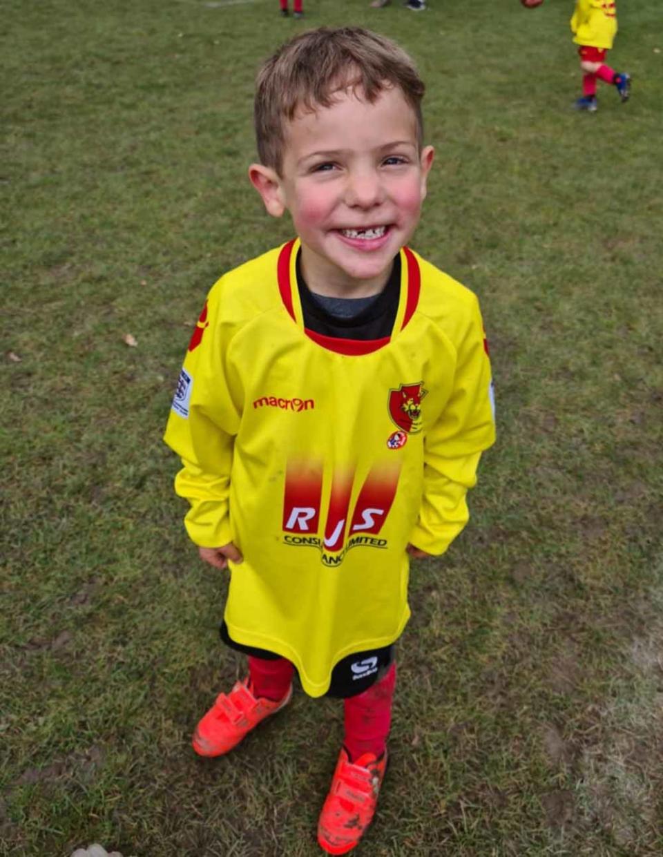 Rory, now six, is a keen footballer. (Collect/PA Real Life)