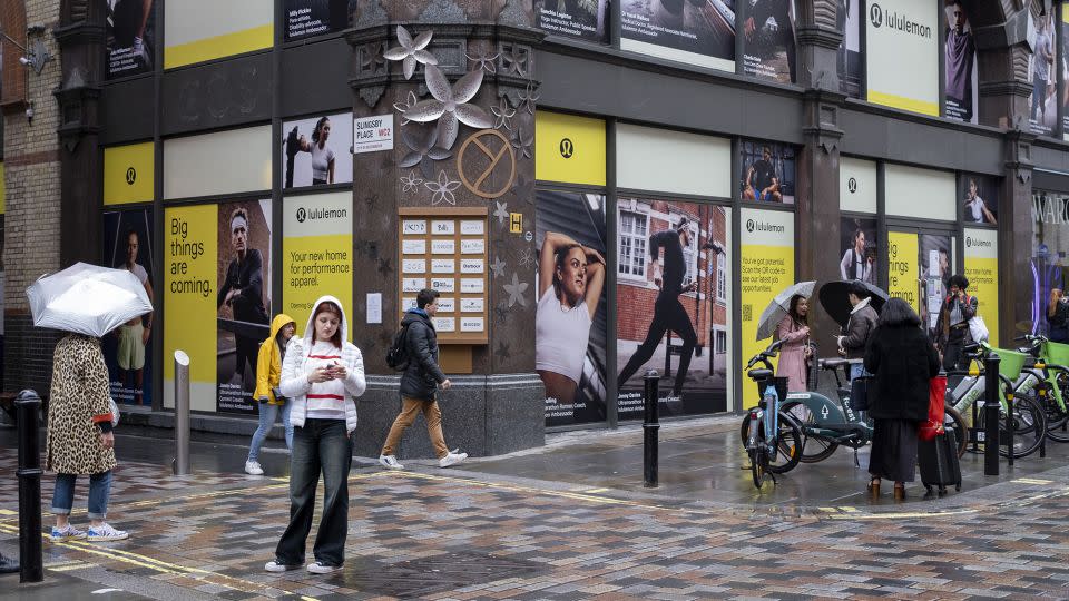 Street scene outside the new Lululemon store in Covent Garden on May 6, 2024 in London, United Kingdom. - Mike Kemp/In Pictures/Getty Images