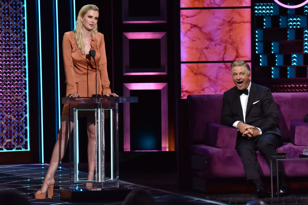 Ireland Baldwin roasts Alec Baldwin during the Comedy Central Roast of Alec Baldwin at Saban Theatre on Sept. 7 in Beverly Hills, Calif. (Photo: Jeff Kravitz/FilmMagic)