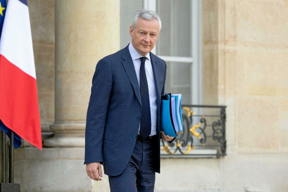 Bruno Le Maire sortant du palais de l'Élysée, le 20 mars 2024.  - Credit:Lafargue Raphael / Lafargue Raphael/ABACA