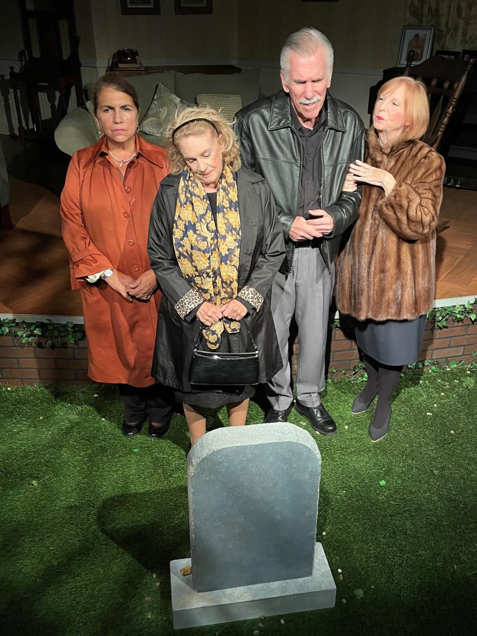 Jude Lemoncelli as "Ida,"  Sally Contess as "Doris," Steve Budkiewicz as "Sam" and Nellie Brannan as "Lucille" in the dramatic comedy "The Cemetery Club," on stage at Melbourne Civic Theatre through June 25. Visit mymct.org.