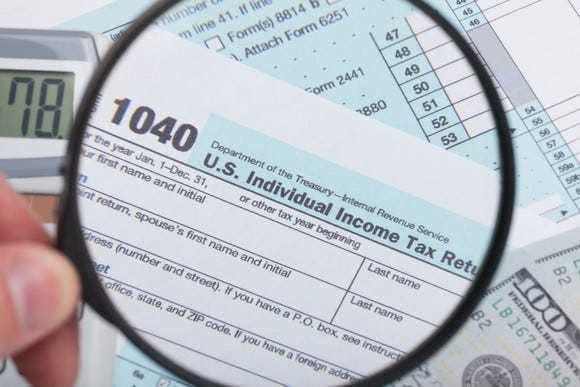 IRS tax form 1040.