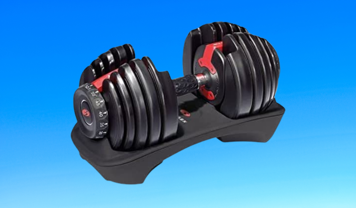 black adjustable dumbbell