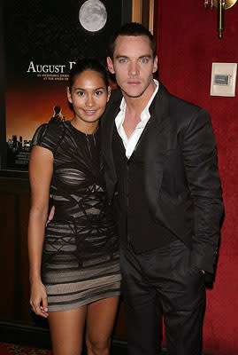 Jonathan Rhys Meyers and guest at the New York City premiere of Warner Bros. Pictures' August Rush