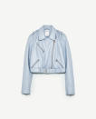 <p><a rel="nofollow noopener" href="https://www.zara.com/uk/en/woman/mid-season-%7C-50-off/cropped-biker-jacket-c818525p4268006.html" target="_blank" data-ylk="slk:Zara, £24.99;elm:context_link;itc:0;sec:content-canvas" class="link "><i>Zara, £24.99</i></a> </p>