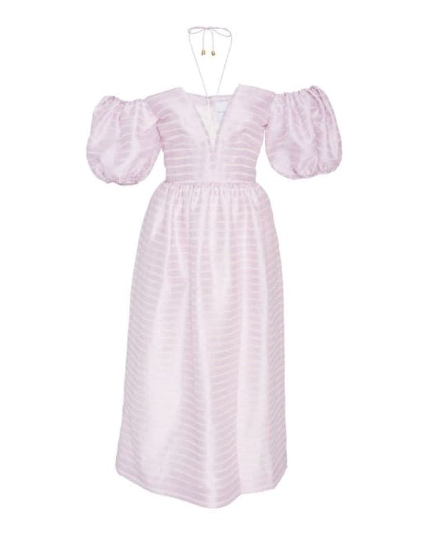 <p>Markarian Violet Striped Off-the-Shoulder Dress, $1,895, <a href="https://markarian-nyc.com/products/violet-dress?_pos=1&_sid=7a8221d42&_ss=r" rel="nofollow noopener" target="_blank" data-ylk="slk:available here;elm:context_link;itc:0;sec:content-canvas" class="link ">available here</a> (sizes US 0-14). </p>