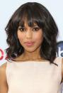 <p>Thick, jagged bangs that hit just around the eyebrows add a fun effect to a <a href="https://www.goodhousekeeping.com/beauty/hair/tips/g1181/celebrity-medium-length-hairstyles/" rel="nofollow noopener" target="_blank" data-ylk="slk:shoulder-length cut;elm:context_link;itc:0;sec:content-canvas" class="link ">shoulder-length cut</a> like Kerry Washington's. </p>