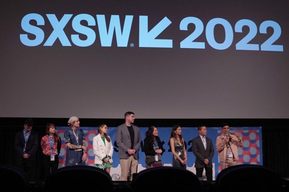 <div class="inline-image__caption"><p>David Siev speaks at the 'Bad Axe' premier at SXSW in Austin.</p></div> <div class="inline-image__credit">Jason Bollenbacher/Getty Images for SXSW</div>