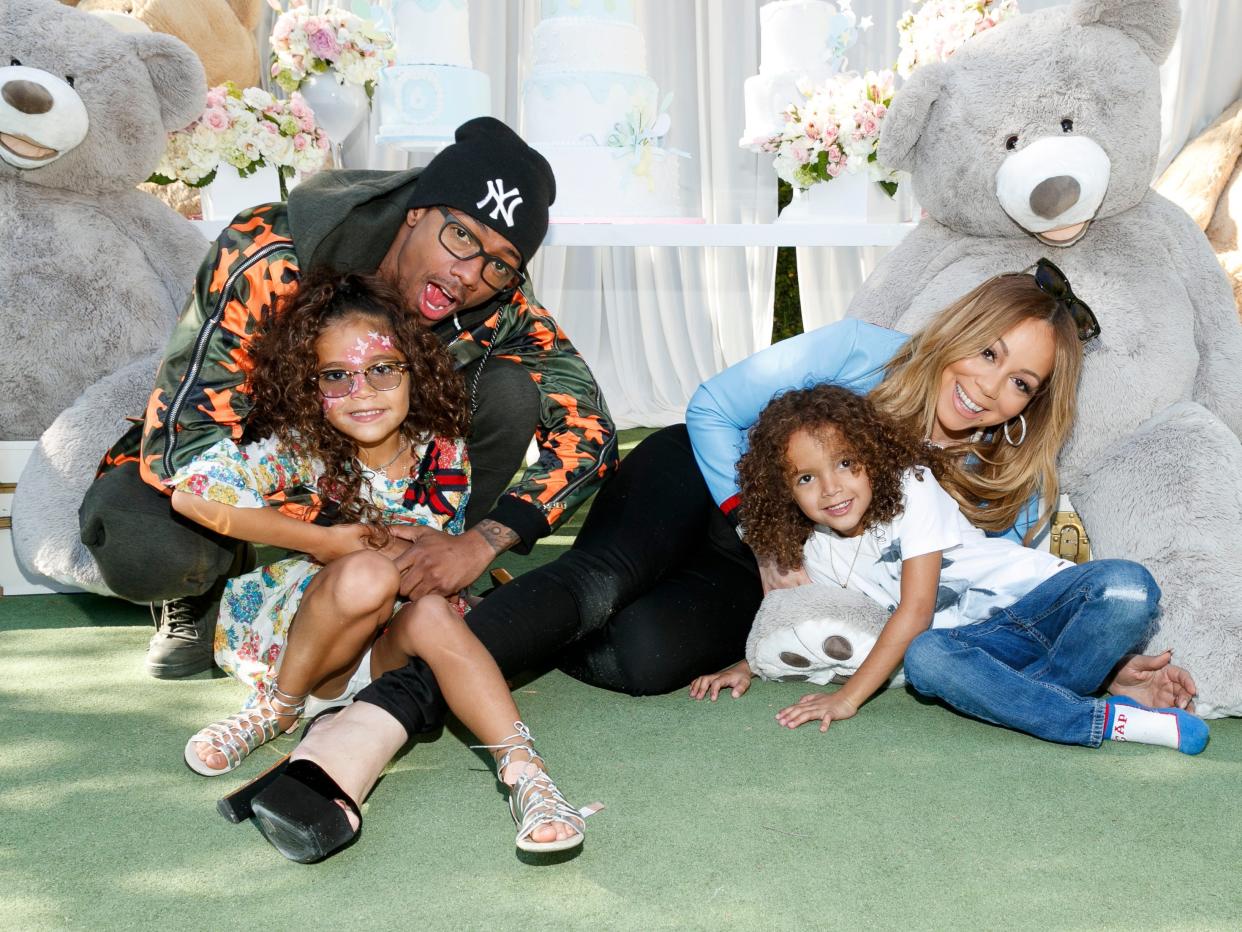 Nick Cannon and Mariah Carey with their twins Moroccan and Monroe.