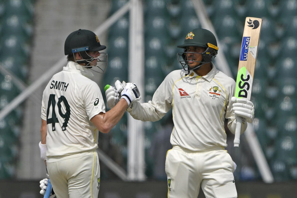 Steve Smith and Usman Khawaja, pictured here on the opening day of the third Test.